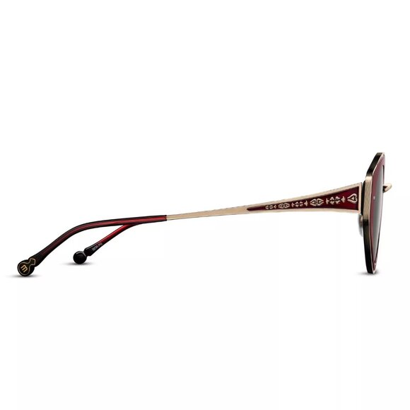 Matsuda M3120 Cat Eye Sunglass | Bordeaux - Pale Gold | Grey  display picture 1